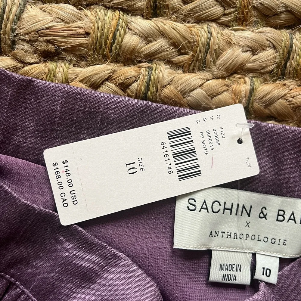 Anthropologie Sachin + Babi Purple A-Line Skirt with Blue and Burgundy Layers - Picture 3 of 5